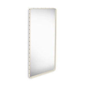 Adnet 180 Rectangular Wall Mirror - Cream Leather