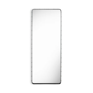 Adnet 180 Rectangular Wall Mirror - Black Leather