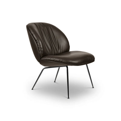 Beetle 61940 Soft Lounge Chair - Black Matt / Leather C (Smooth Leather Coffee FL2972)