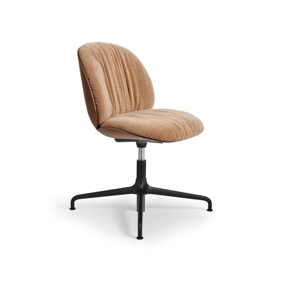 Beetle 62076 Soft Meeting Chair - Black Matt/American Walnut/Fabric C (Belsuede Special FR 132)