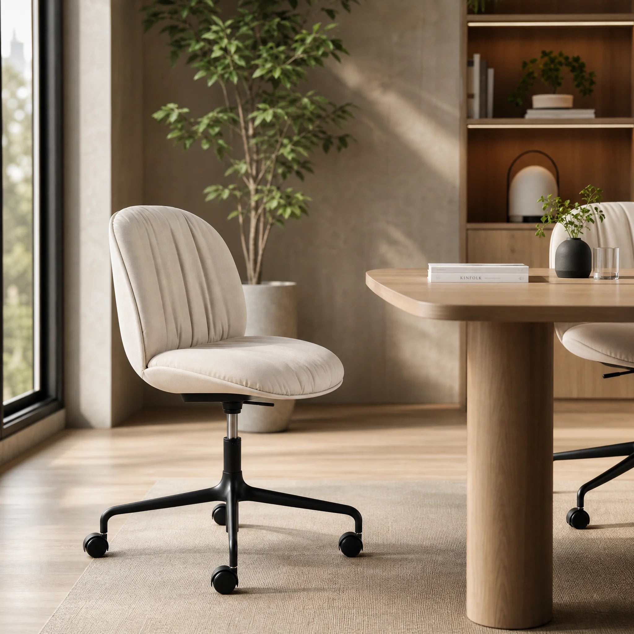 Beetle 62091 Soft Meeting Chair - Black Matt/Fabric B (Reales 001)-2