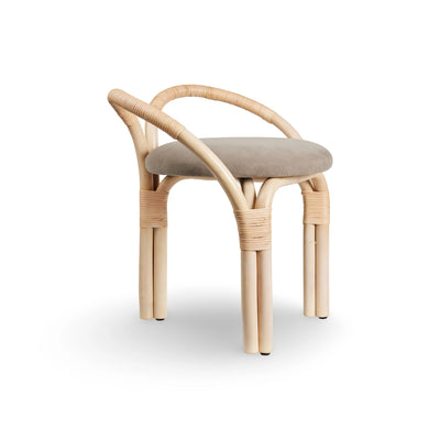 Bistra 61856 Stool - Natural Lacquered Rattan / Fabric B (Fustagno 002)