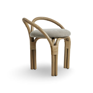 Bistra 61856 Stool - Olive Stained Rattan / Fabric B (Fustagno 003)