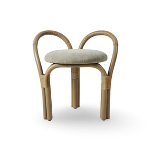 Bistra 61856 Stool - Olive Stained Rattan / Fabric B (Fustagno 003)