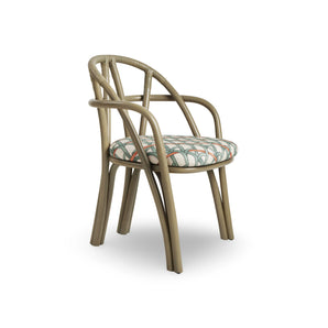 Bistra 61857 Dining Chair - Olive Stain Rattan / Fabric B (Reales Pattern 001)