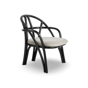 Bistra 61858 Lounge Chair - Ebony Painted Rattan / Fabric B (Fustagno 001)