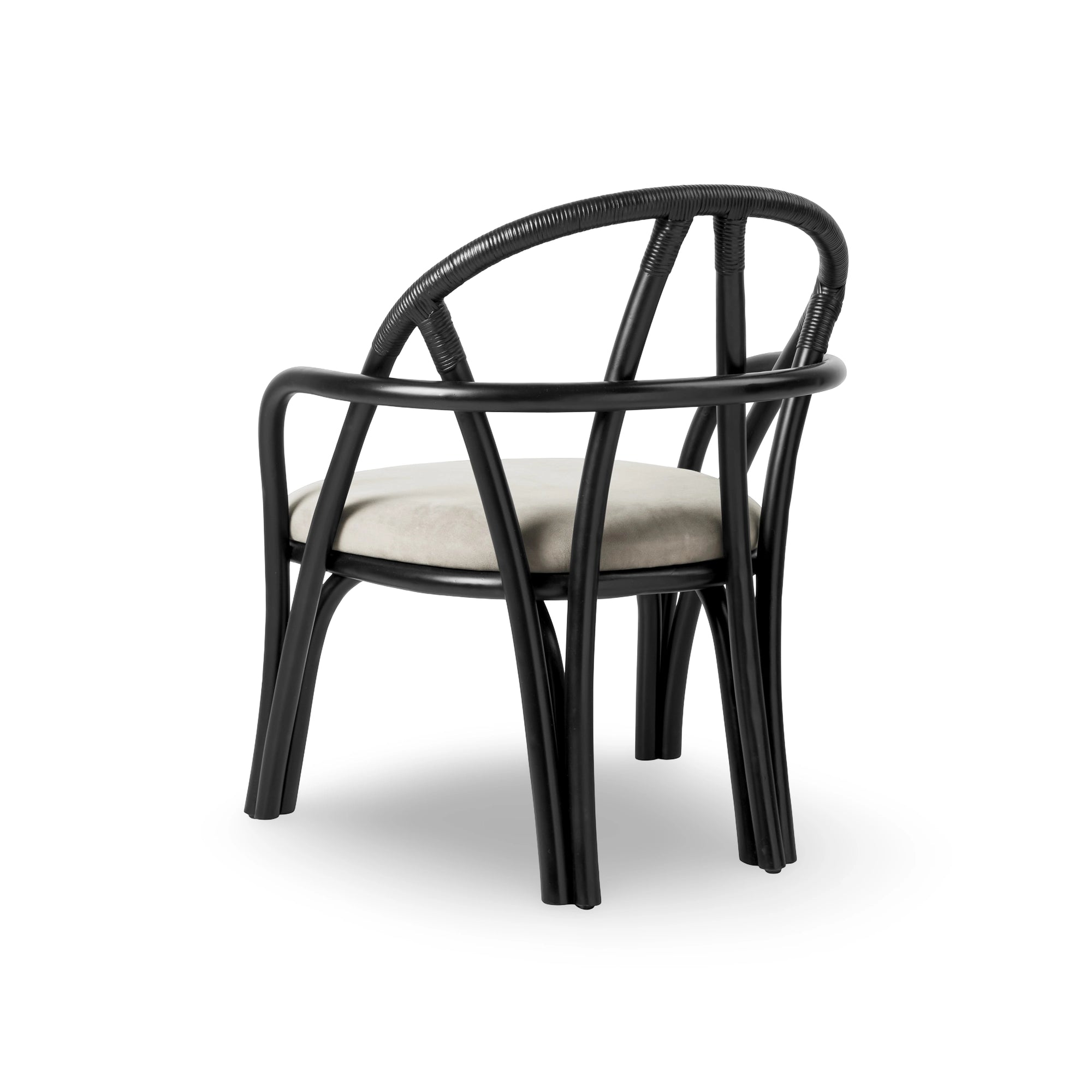 Bistra 61858 Lounge Chair - Ebony Painted Rattan / Fabric B (Fustagno 001)-3