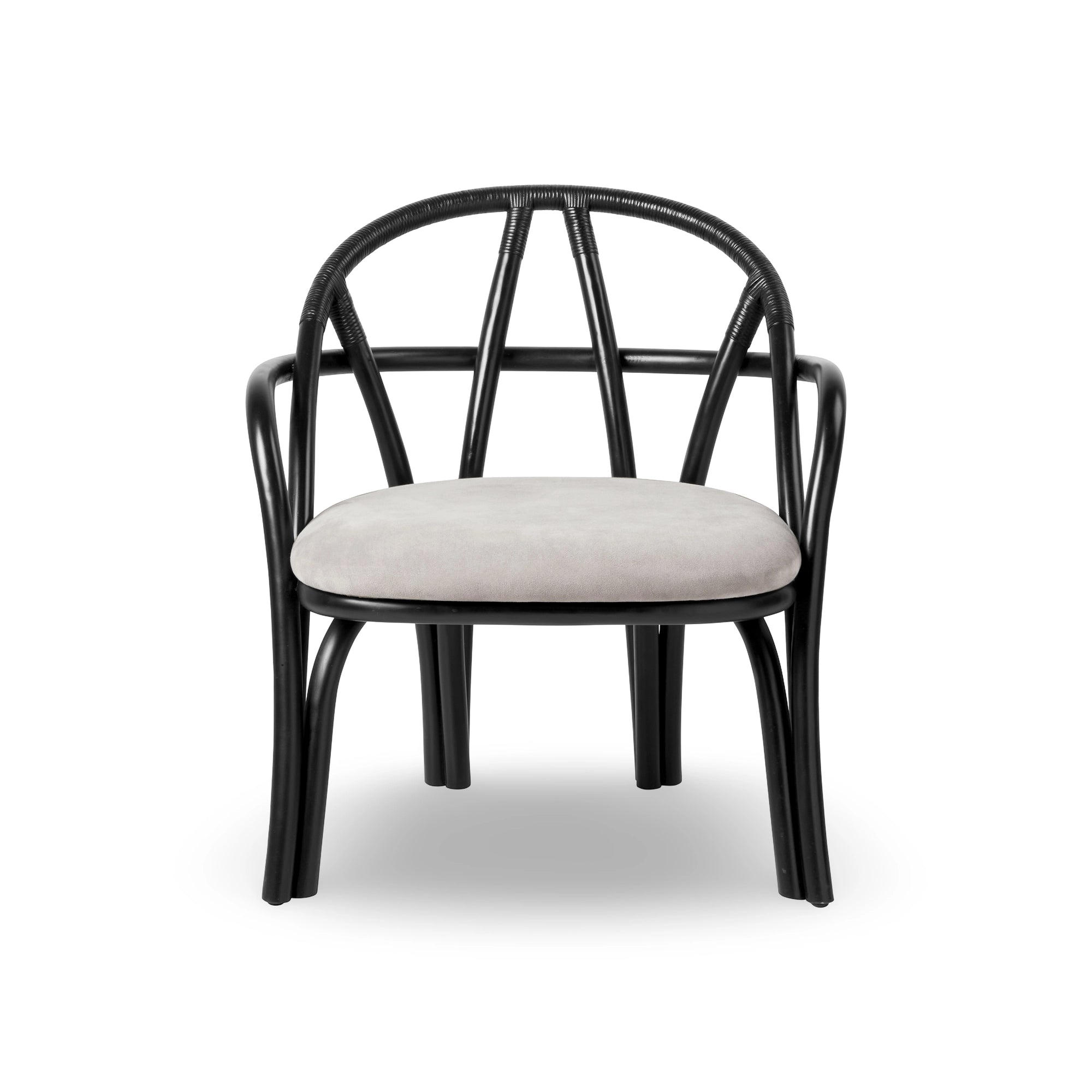 Bistra 61858 Lounge Chair - Ebony Painted Rattan / Fabric B (Fustagno 001)-5