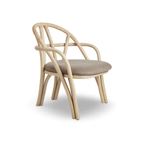 Bistra 61858 Lounge Chair - Natural Lacquered Rattan / Fabric B (Fustagno 002)