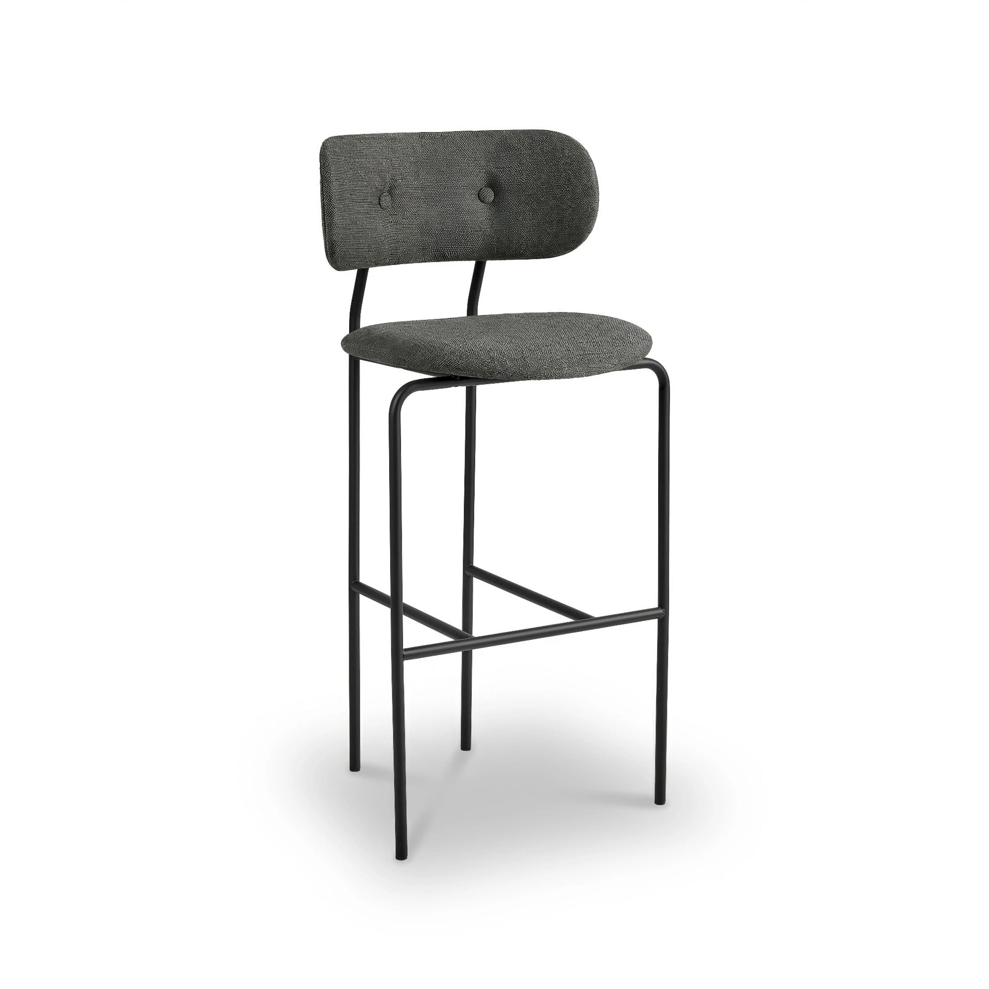Coco 10523 Bar Stool - Black Semi Matt/Fabric B (Canvas 2 154)-1