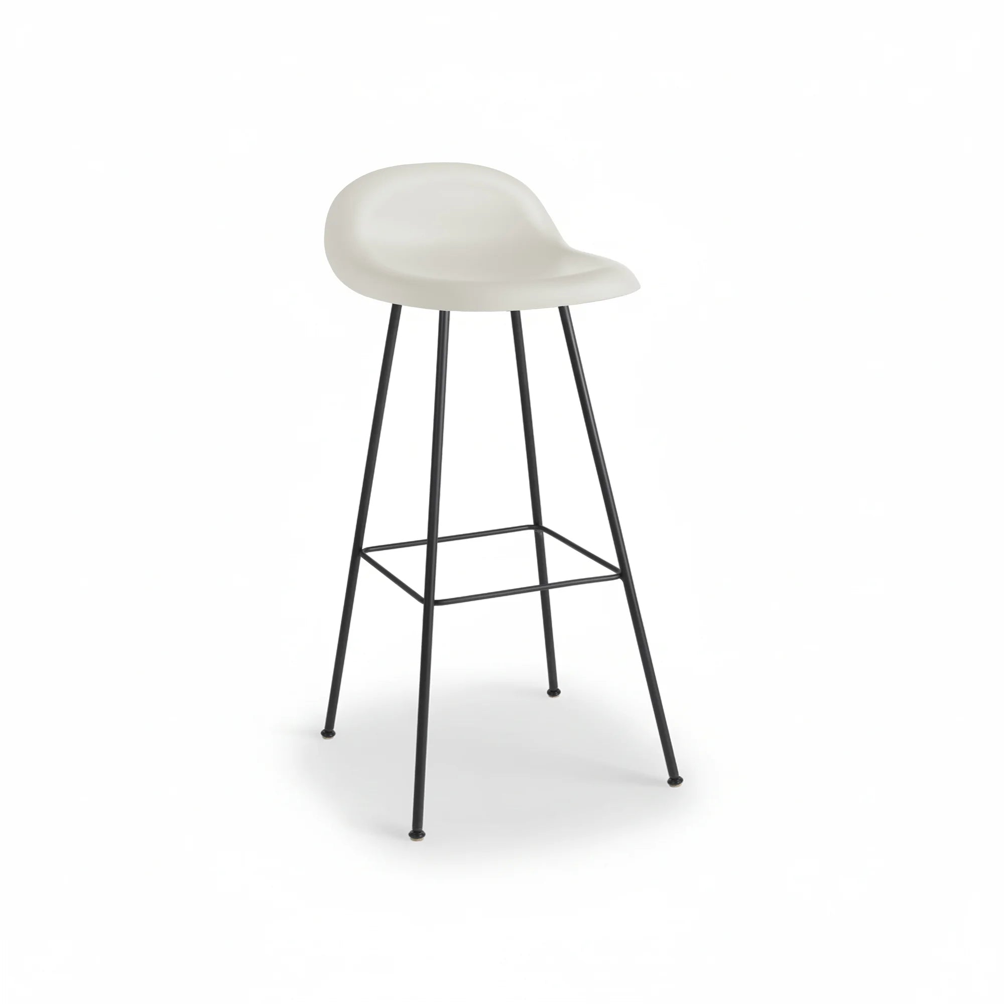 Gubi 3D 61809 Barstool - Black Matt / Alabaster White-1