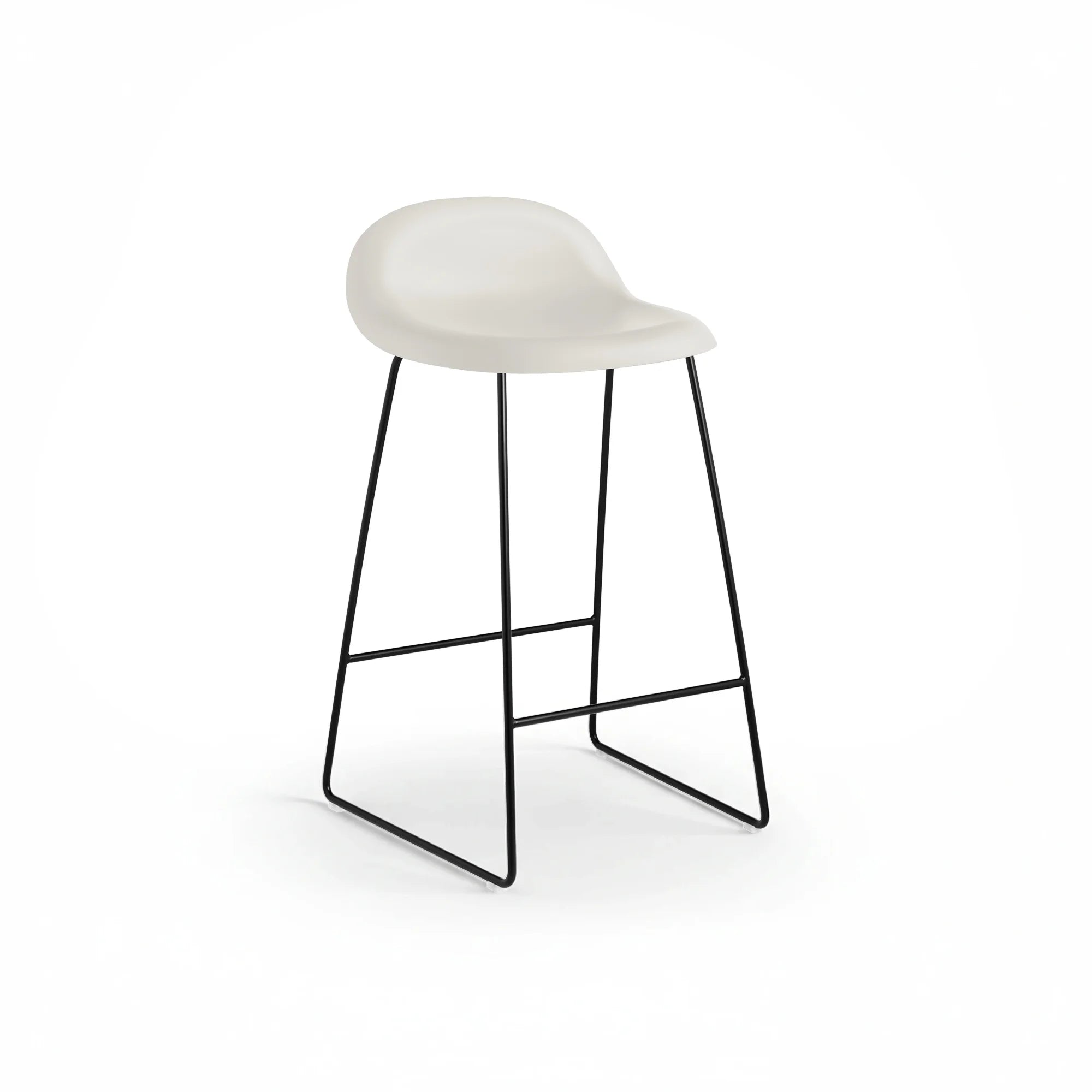 Gubi 3D 61810 Counter Stool - Black Matt / Alabaster White-1