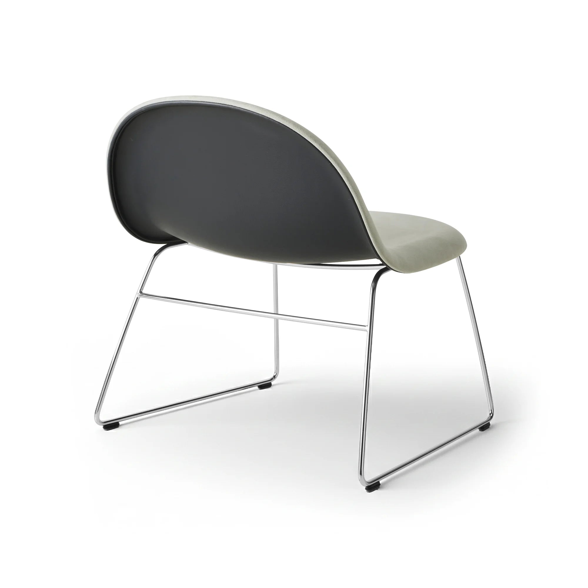 Gubi 3D 61850 Lounge Chair - Polished Stainless Steel / Fabric B (Fustagno 003)