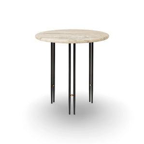 Ioi 10129139 Side Table - Black Semi Matt/Brass Sphere/Ripple Beige