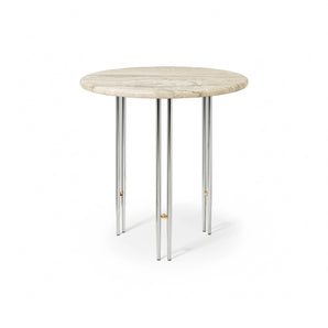 Ioi 10129140 Side Table - Chrome/Brass Sphere/Ripple Beige