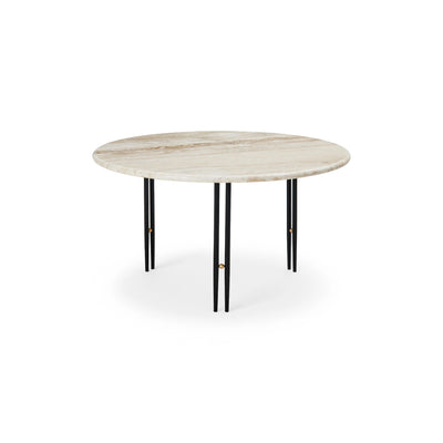 Ioi 10129141 Round Coffee Table - Black Semi Matt/Brass Sphere/Rippled Beige