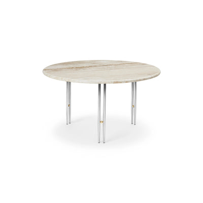Ioi 10129142 Round Coffee Table - Chrome/Brass Sphere/Rippled Beige