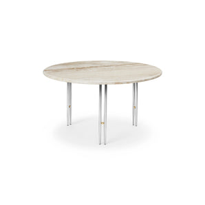 Ioi 10129142 Round Coffee Table - Chrome/Brass Sphere/Rippled Beige