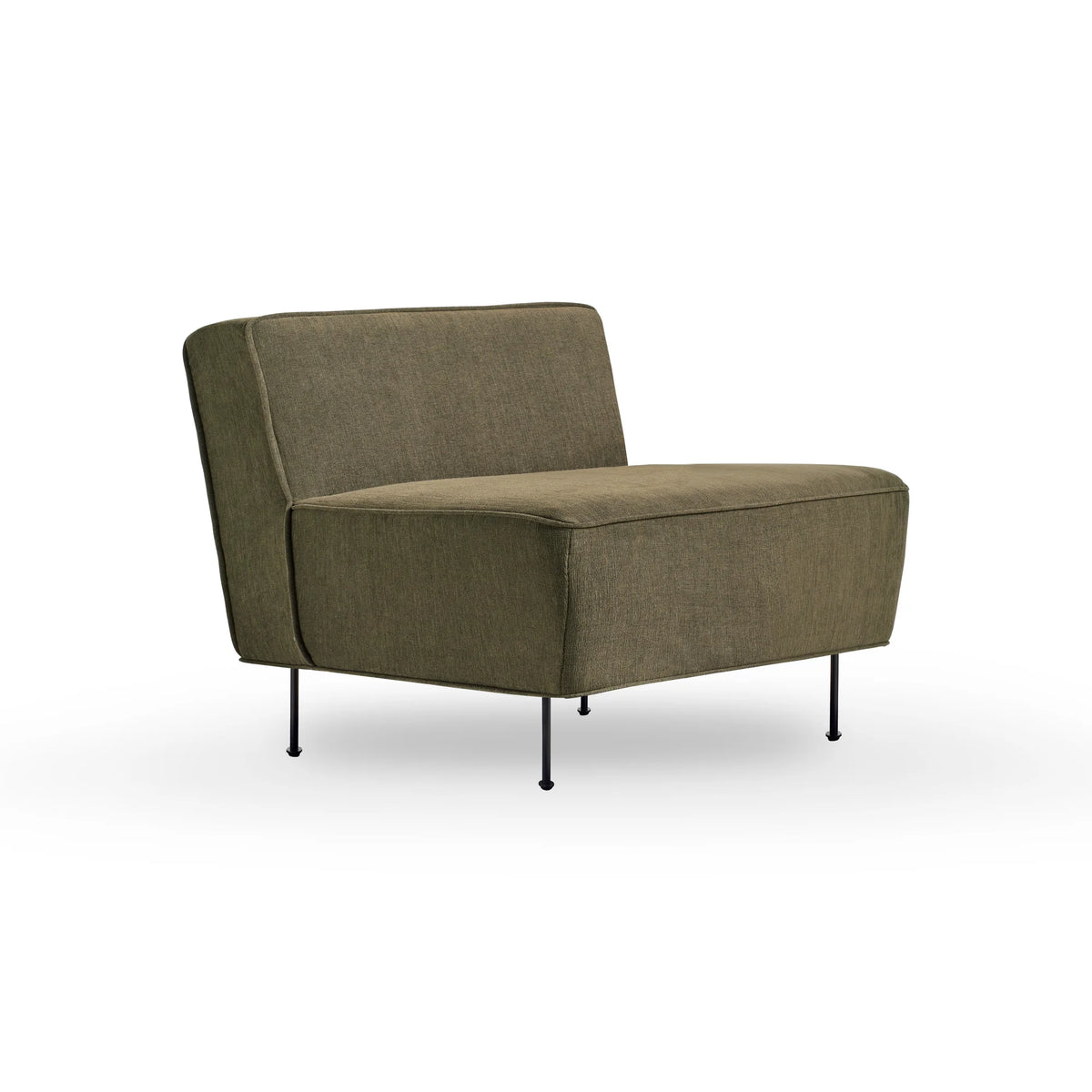 Modern 10900 Line Lounge Chair  - Black Semi Matt/Fabric A (Guest 0270)
