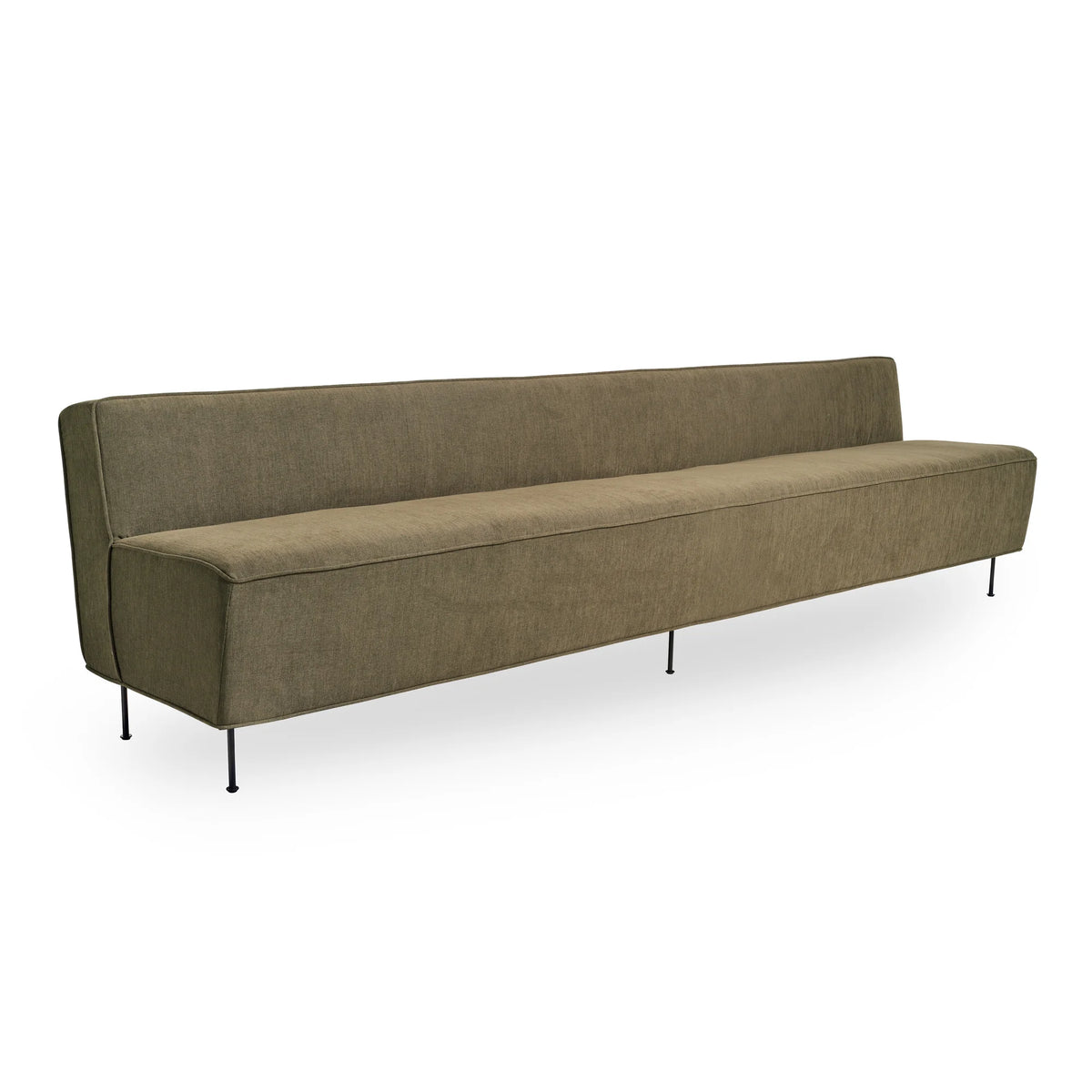 Modern 62697 Line Dining Sofa - Black Semi Matt/Fabric A (Guest 0270)