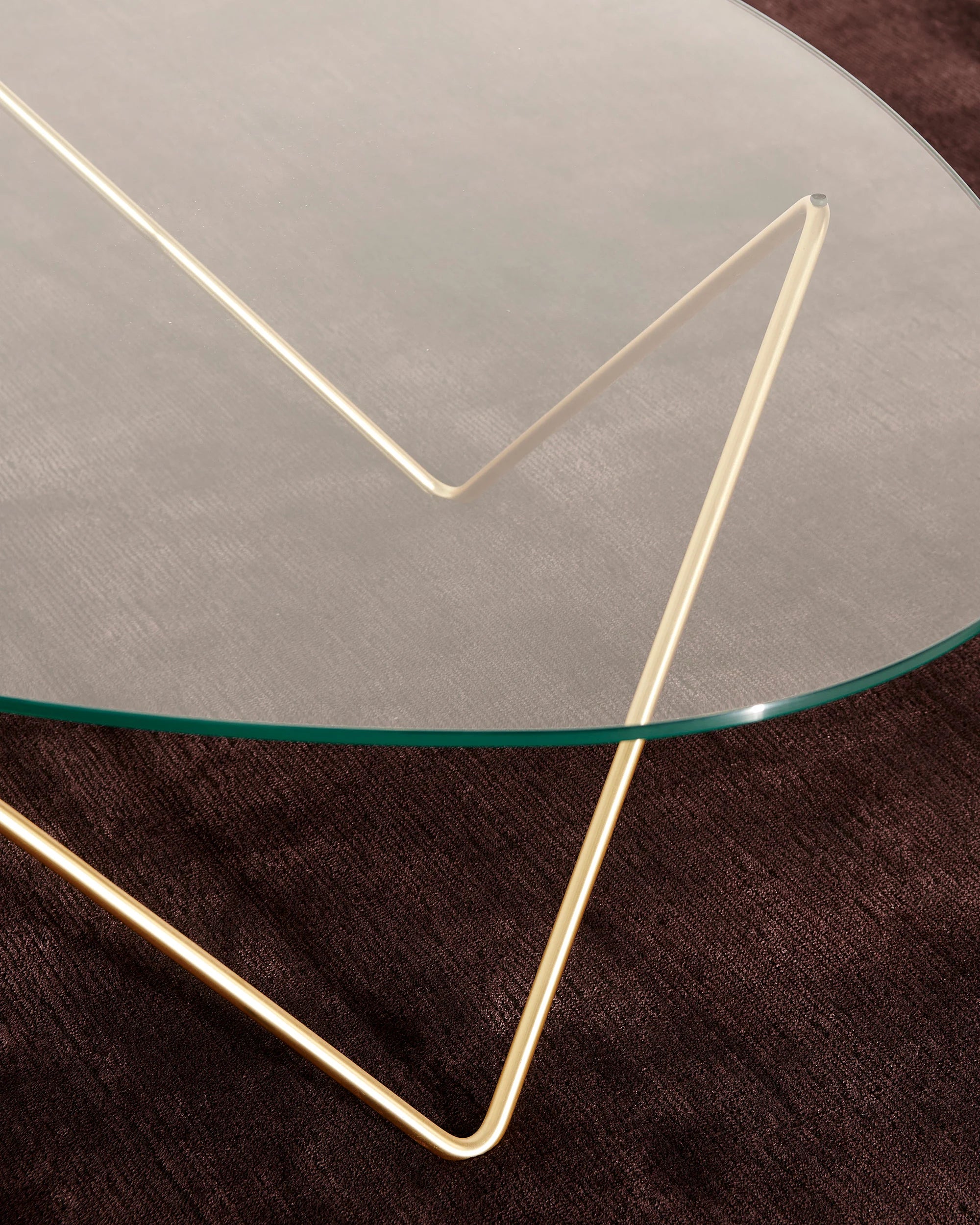 Pedrera 10014675 Coffee Table - Brass/Transparent Glass-4