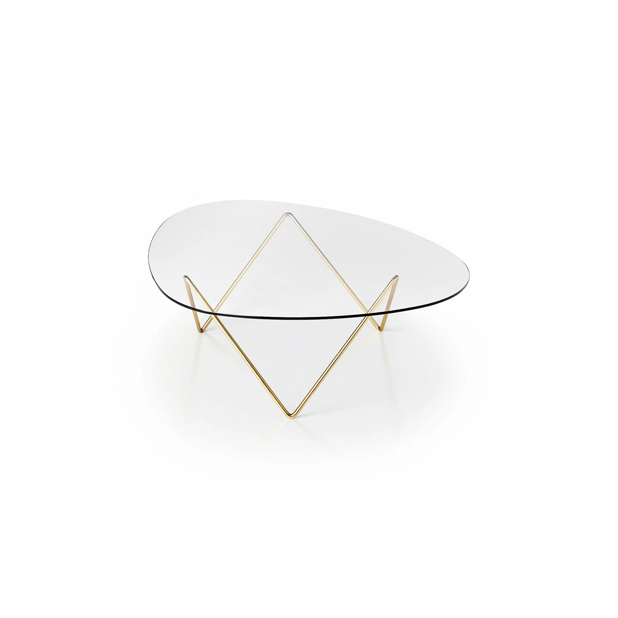 Pedrera 10014675 Coffee Table - Brass/Transparent Glass-5