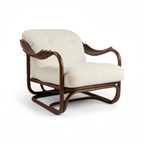 Poltrona 61851 Tria Lounge Chair - Dark Rattan / Fabric C (Boucle 001)