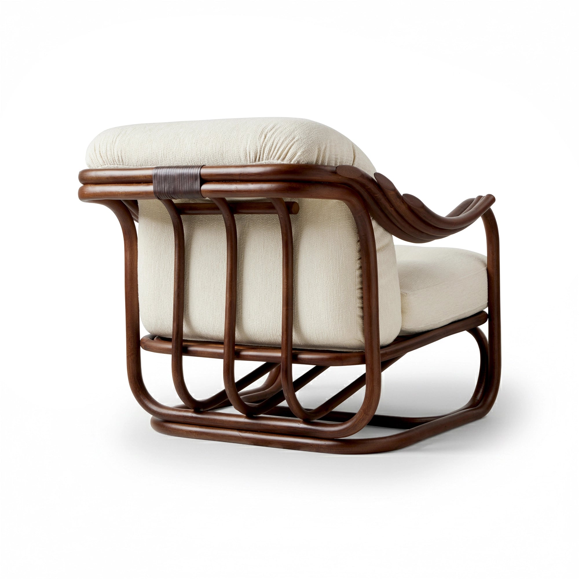 Poltrona 61851 Tria Lounge Chair - Dark Rattan / Fabric C (Boucle 001)-5