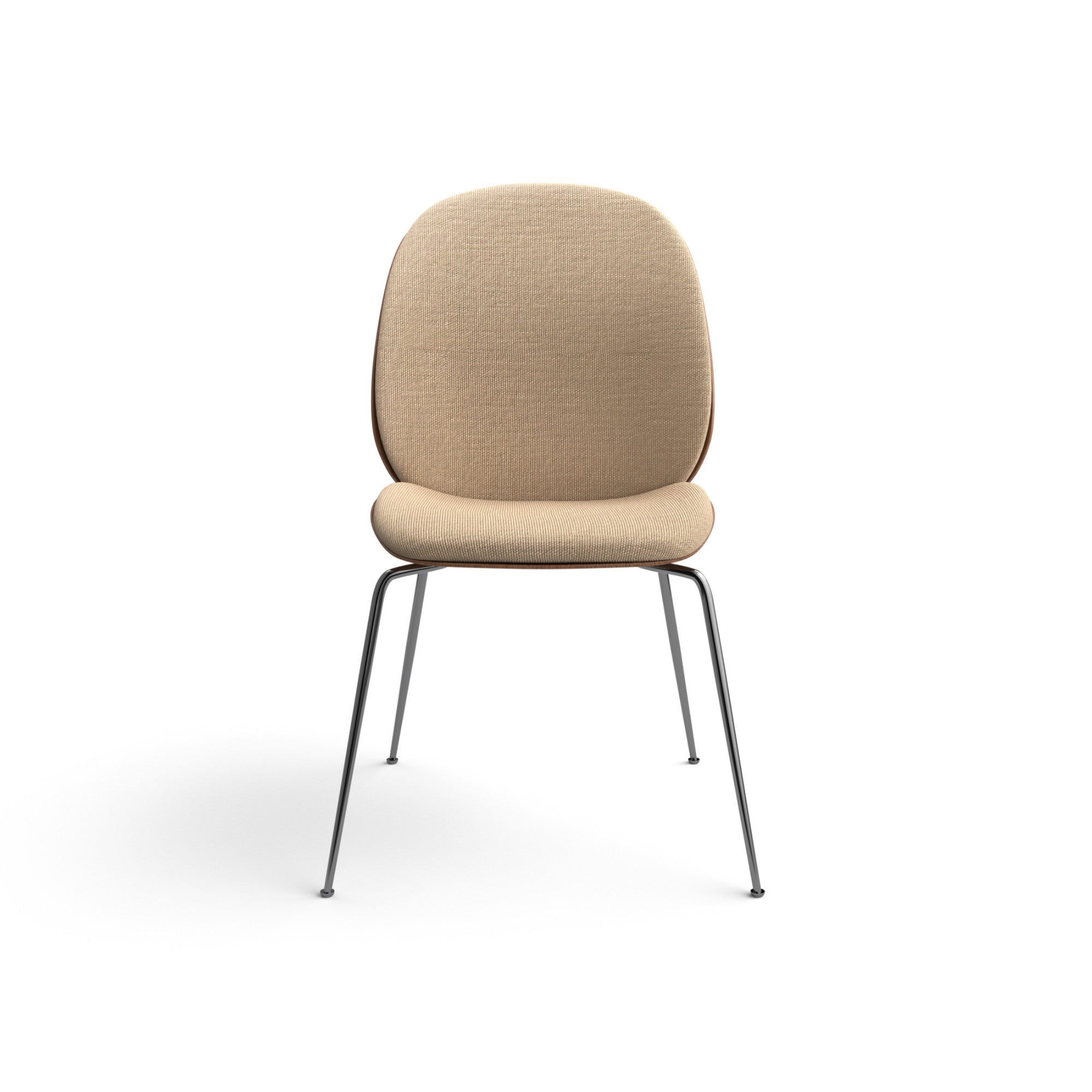 Beetle 55063 Dining Chair - Black Chrome / American Walnut / Fabric B (Flair Special FR 134)-3