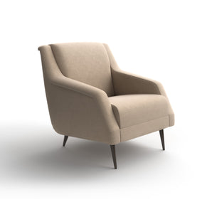 CDC.1 10498 Lounge Chair - Brown Stained Birch High Gloss Lacquered / Velvet B (Velvet 2 4960)