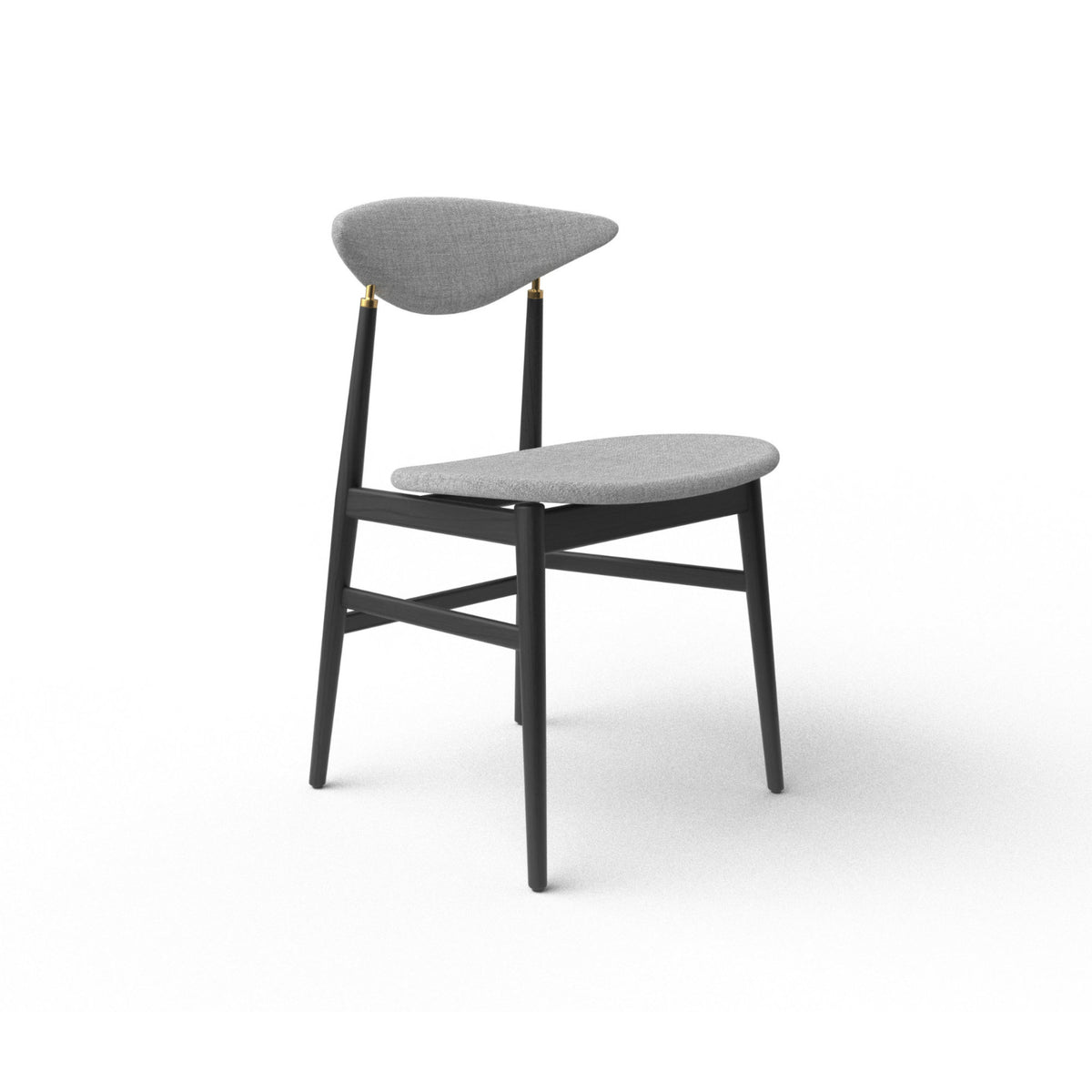 Gent Dining Chair – 49x78 / Wood (Black Stained Ash Semi Matt Lacquered) / Fabric B (Remix 3 123)-1