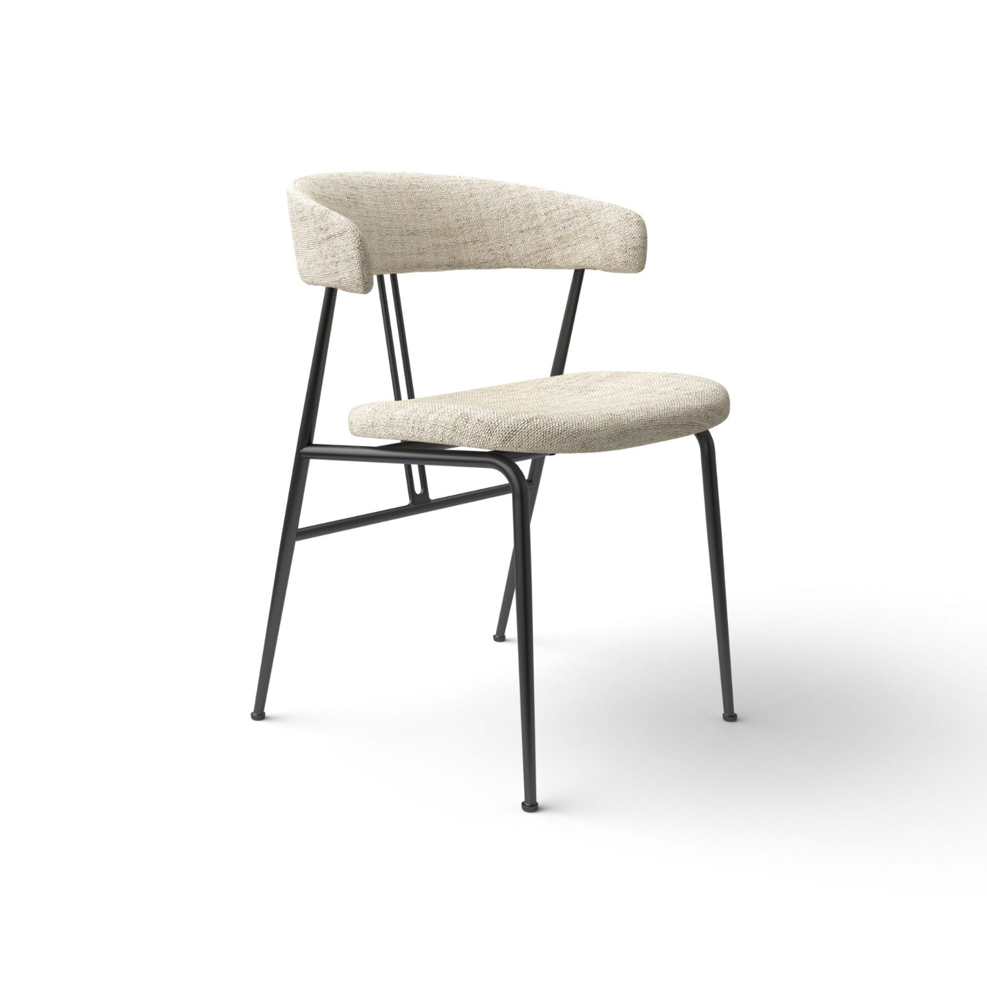 Violin 23931 Dining Chair - Black Matt/Fabric A (Indianskop 015)