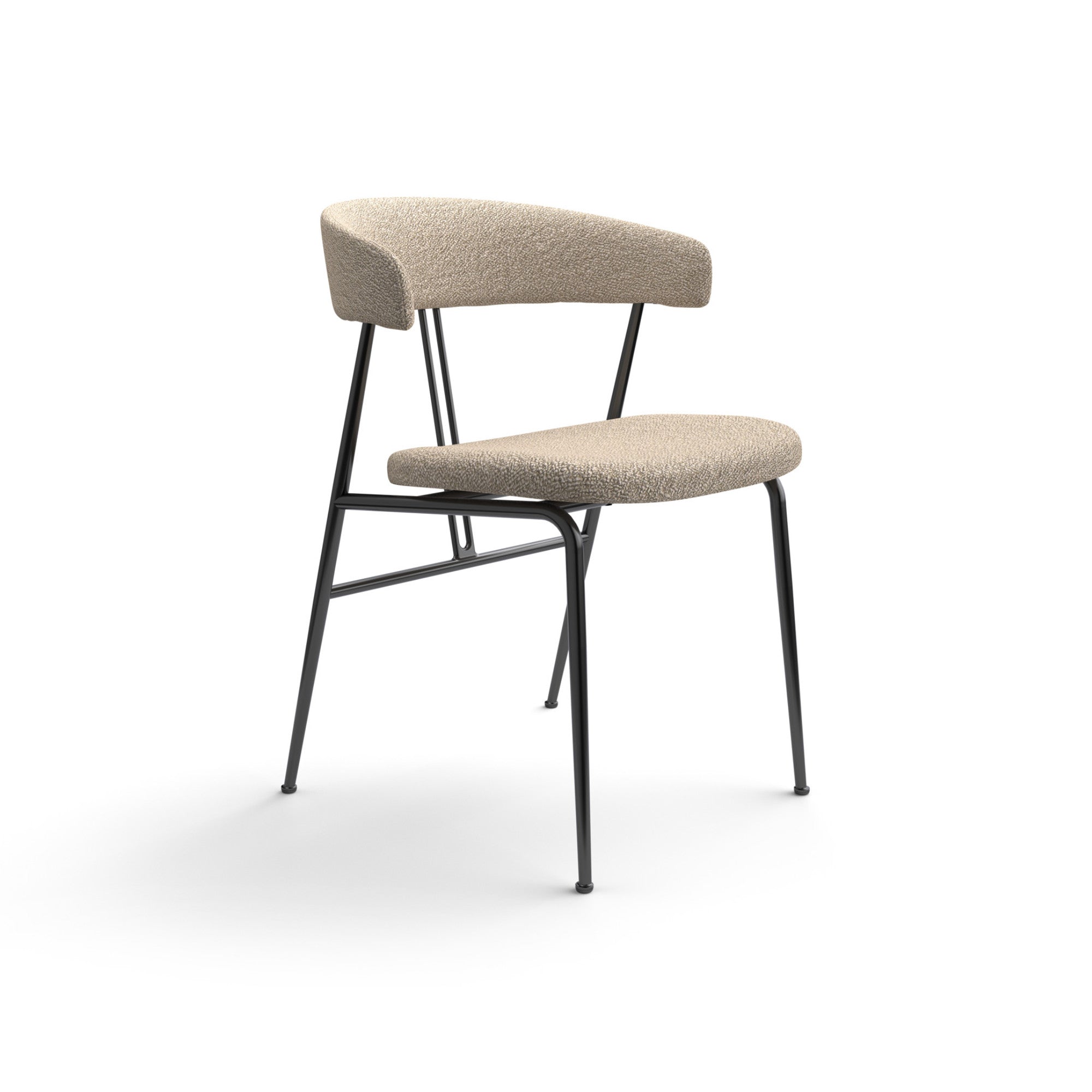 Violin 23931 Dining Chair - Black Matt / Fabric D (Karakorum 003 by Dedar)-1