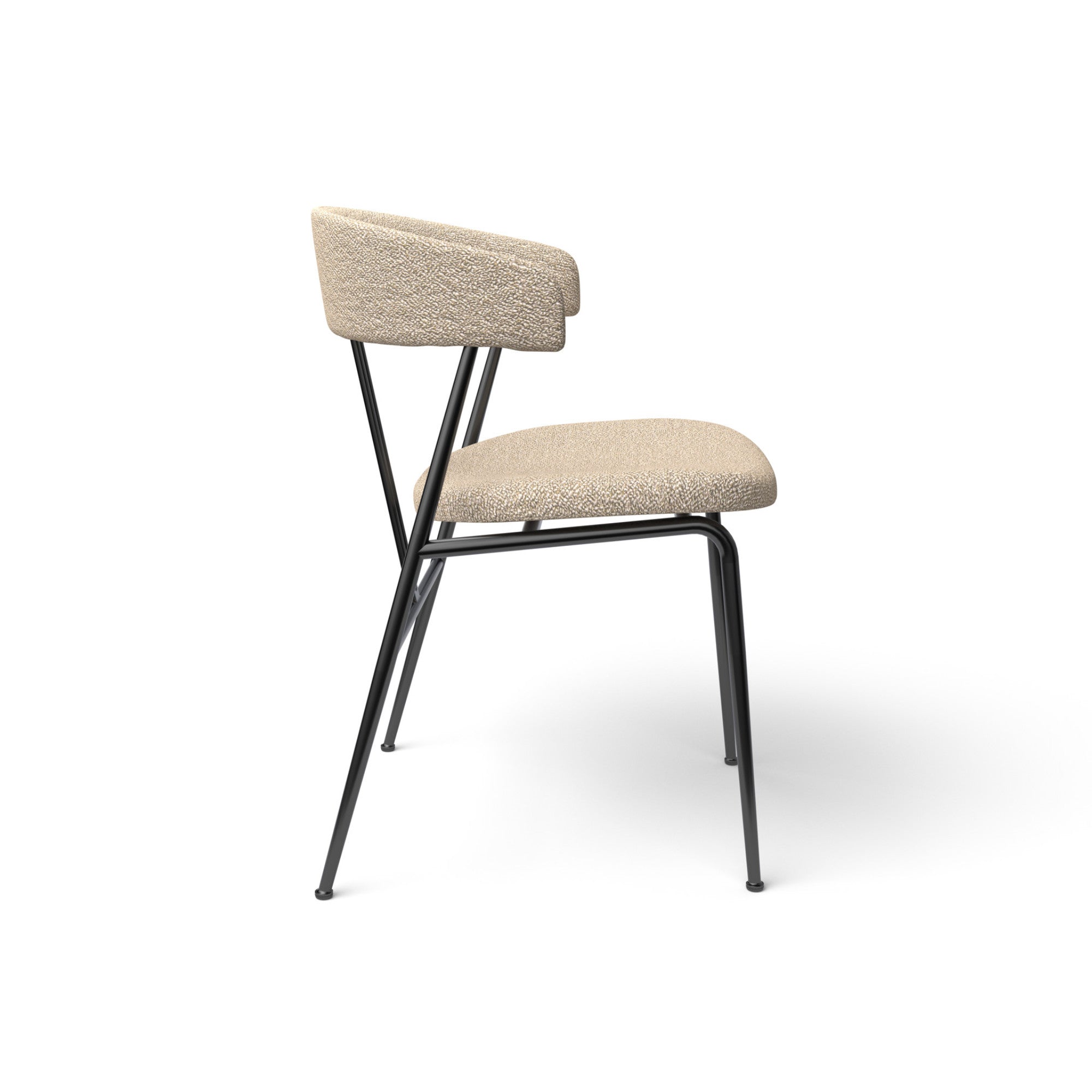 Violin 23931 Dining Chair - Black Matt / Fabric D (Karakorum 003 by Dedar)-3