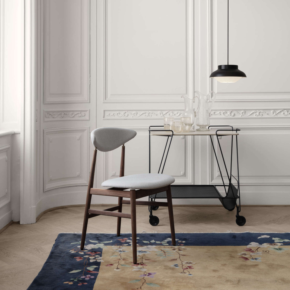 Gent Dining Chair – 49x78 / Wood (Black Stained Ash Semi Matt Lacquered) / Fabric B (Remix 3 123)-4