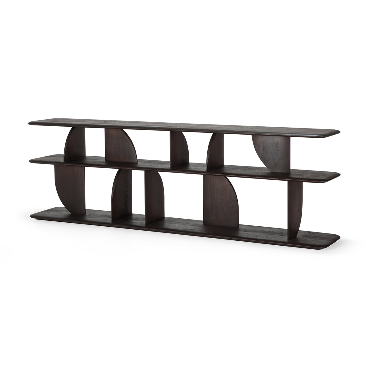 Geometric 10507 Console - Teak Dark Brown-3