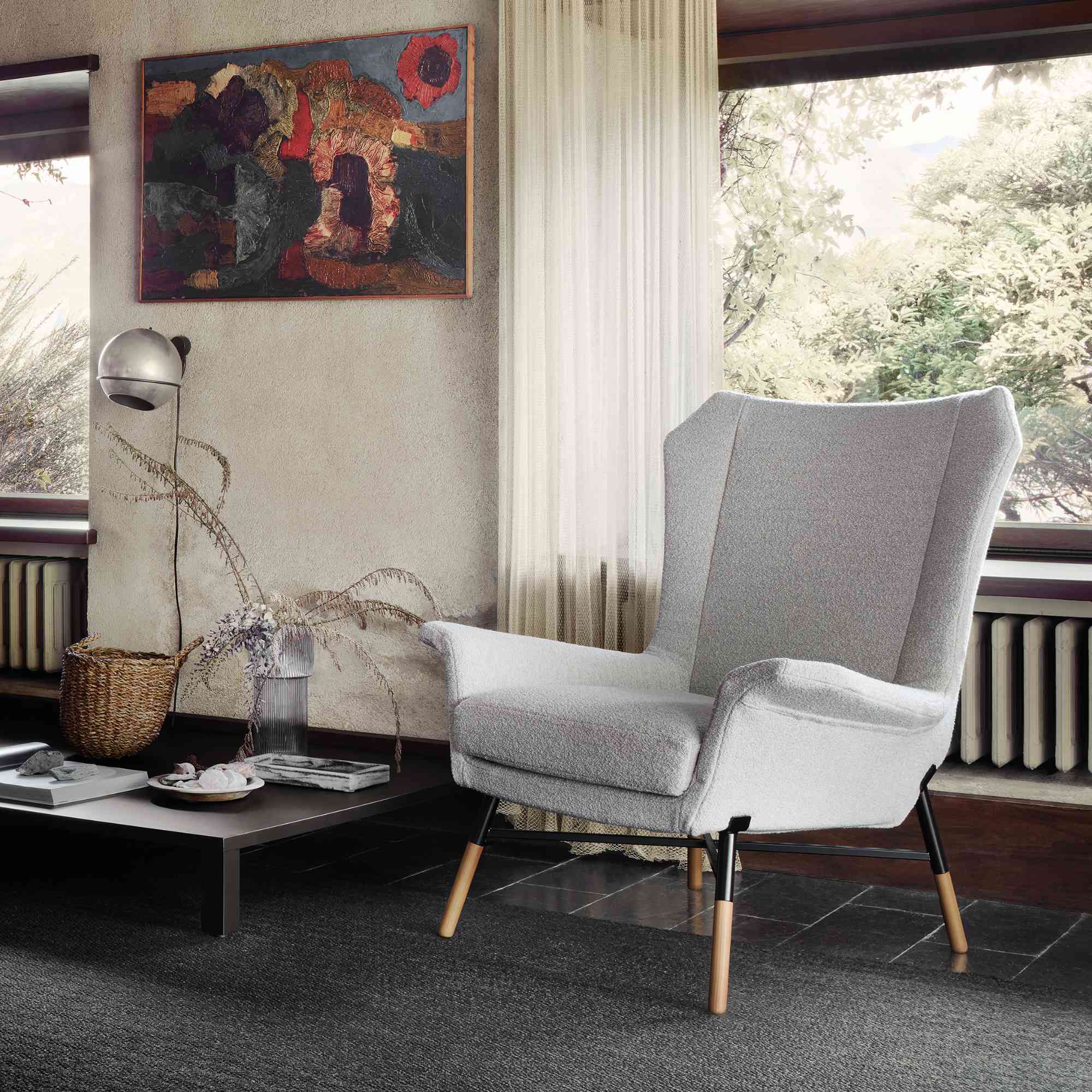 Giulietta 3504 Armchair - Chocolate Stained Ash/Fabric T3 (Lama 805)-4