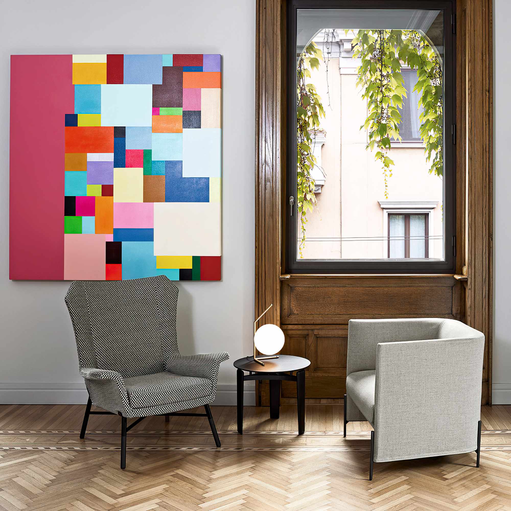 Giulietta 3504 Armchair - Oak/Fabric T2 (Cabas 65)