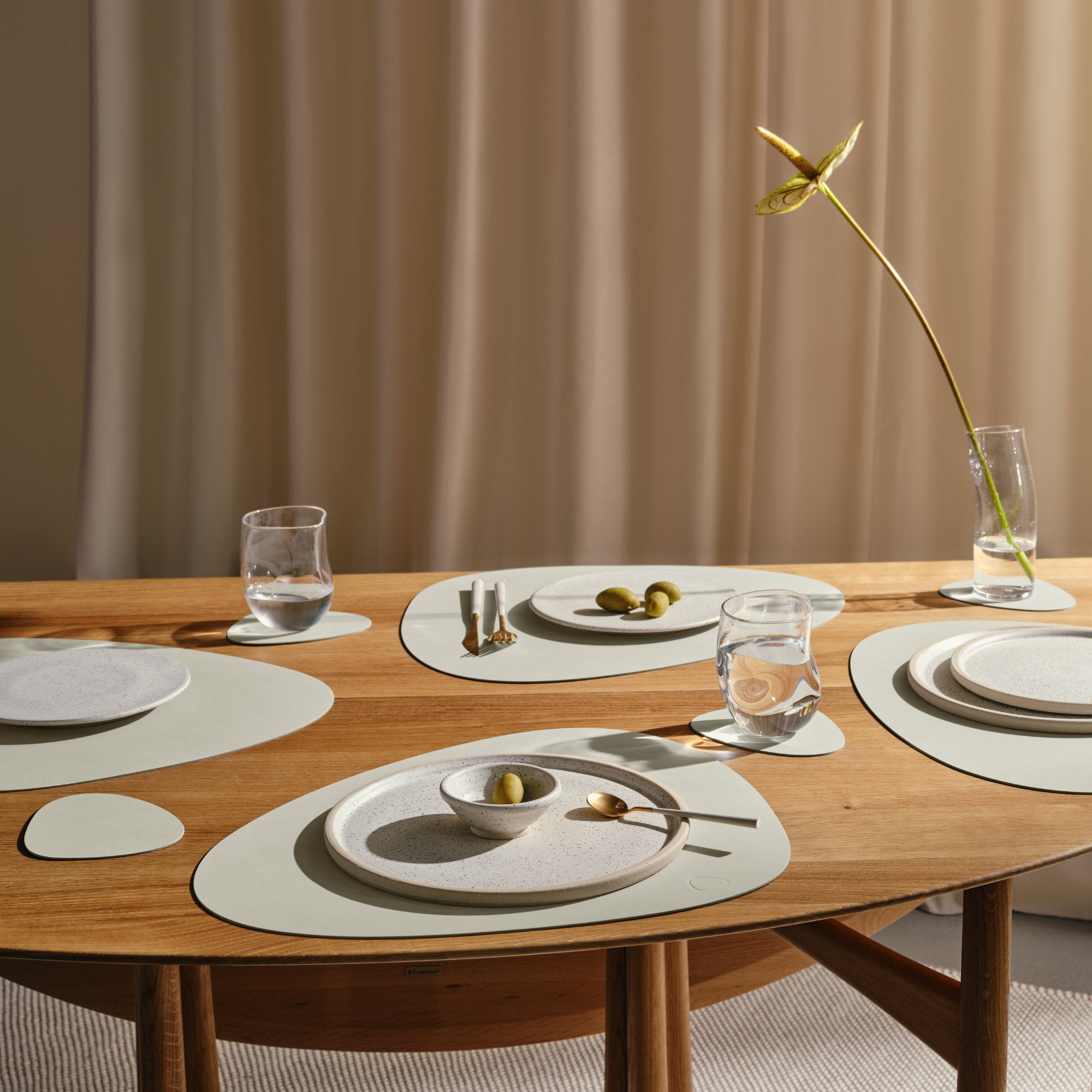 Glass Mat Curve Double Nupo Linen/Flint Grey