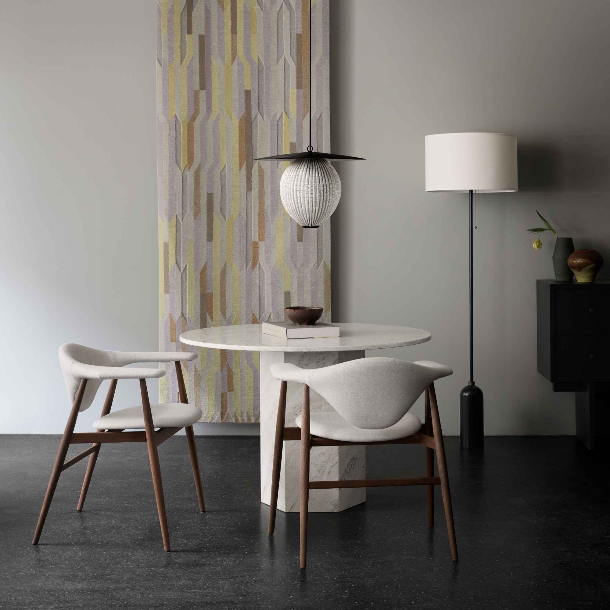 Gravity 10012236 Floor Lamp - Blackened Steel/Canvas-2