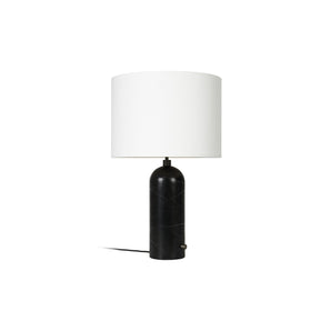 Gravity 10012339 Small Table Lamp - Black Marble/White Shade
