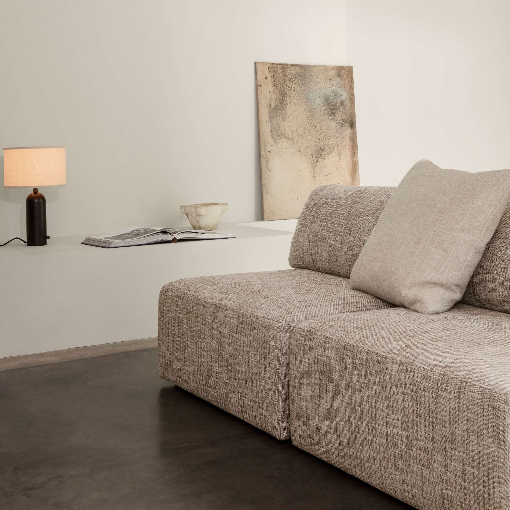 Gravity 10012333 Small Table Lamp - Blackened Steel/Canvas Shade-3