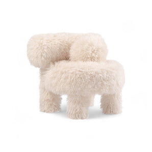 Gropius CS1 Fluffy Low Armchair - Fabric G (Azur Cotonneux Faux Fur)