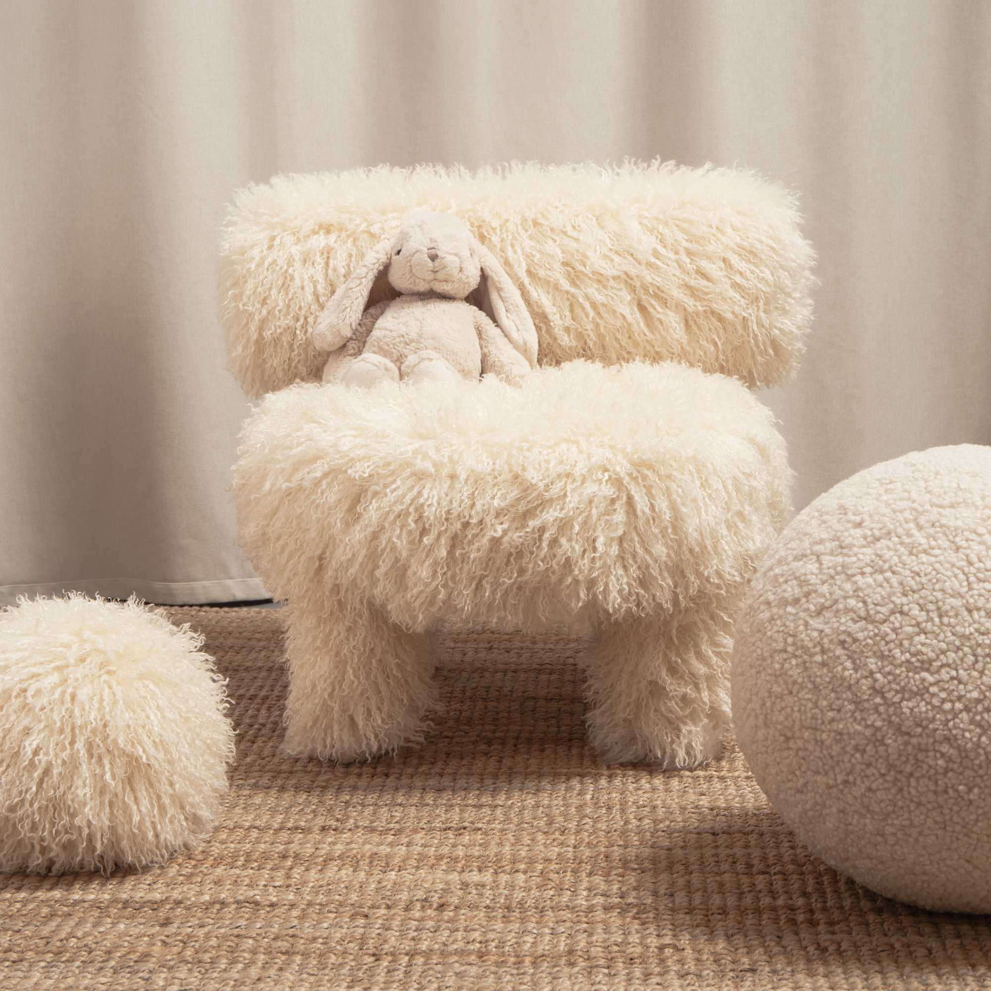 Gropius CS1 Fluffy Low Armchair - Fabric G (Azur Cotonneux Faux Fur)-4