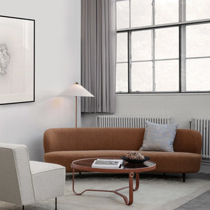 Adnet 100 Coffee Table - Black Leather/Transparent Glass