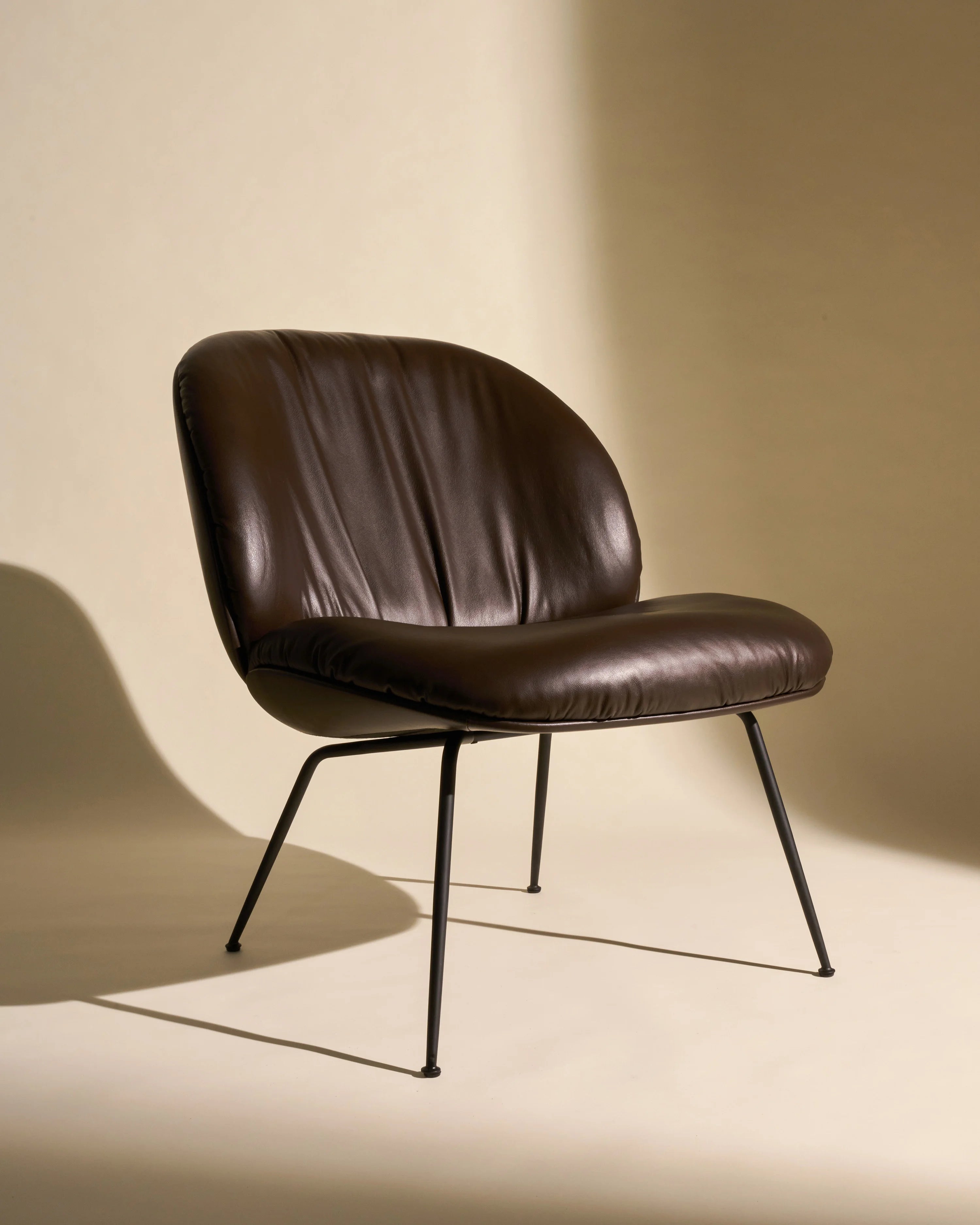 Beetle 61940 Soft Lounge Chair - Black Matt / Leather C (Smooth Leather Coffee FL2972)-2