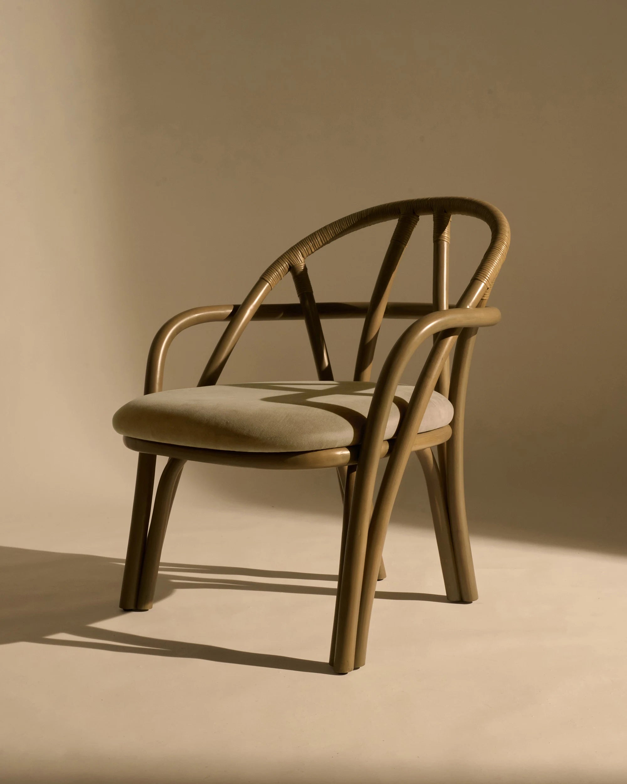 Bistra 61858 Lounge Chair - Olive Stained Rattan / Fabric B (Fustagno 003)-4