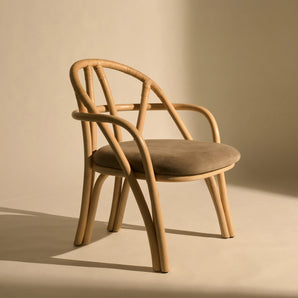 Bistra 61858 Lounge Chair - Natural Lacquered Rattan / Fabric B (Fustagno 002)