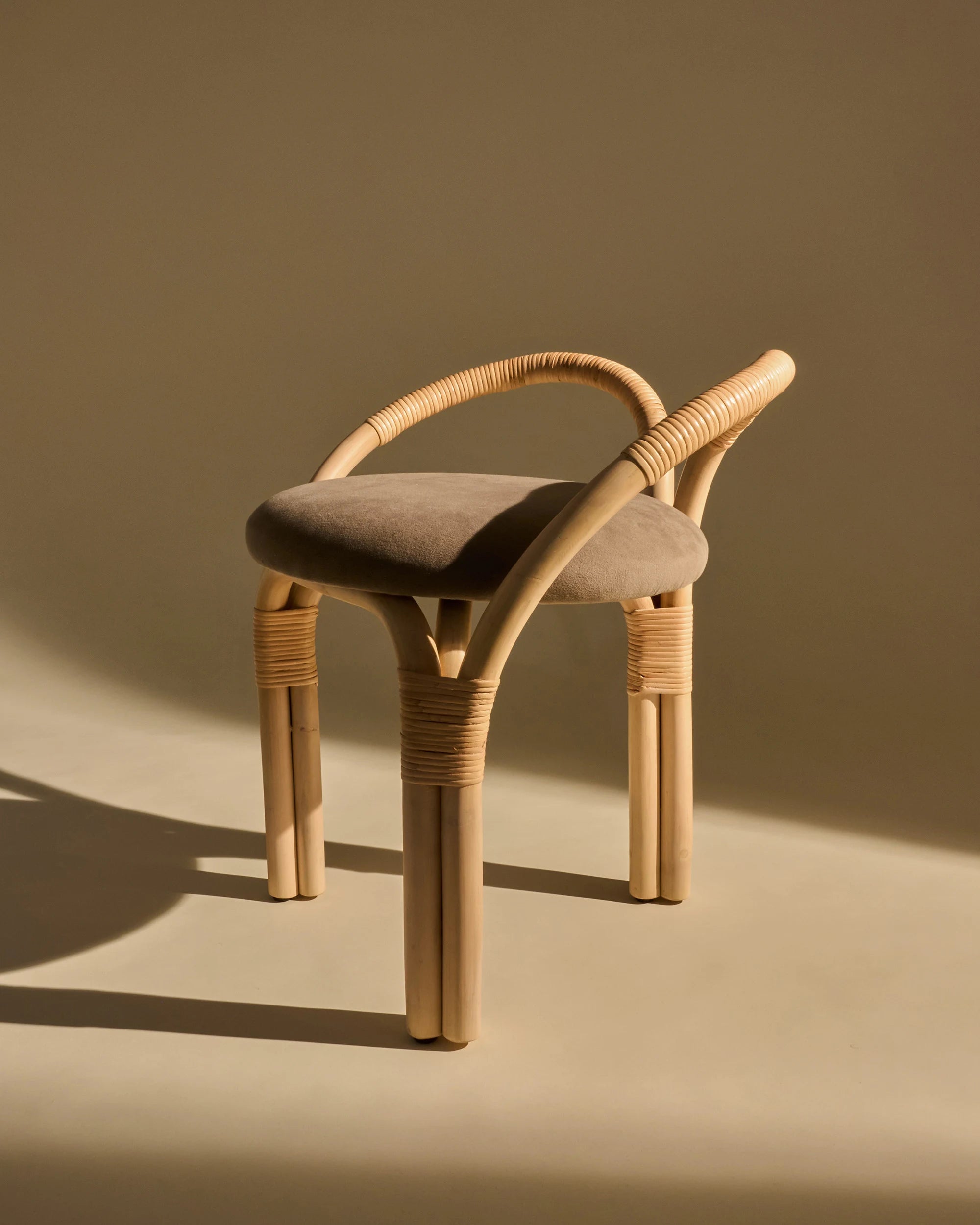 Bistra 61856 Stool - Natural Lacquered Rattan / Fabric B (Fustagno 002)