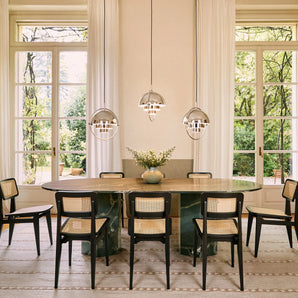 Epic 10137196 Elliptical Outdoor Dining Table - Botanic Green Quartzite